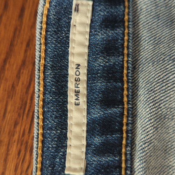Citizens Of Humanity Blue Straight Jeans "Emerson' Busted Knee Button Fly W24 - Picture 3 of 10